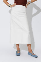 White Denim A-Line Skirt