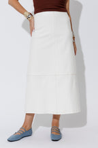 White Denim A-Line Skirt