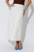 White Denim A-Line Skirt