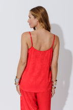 Red Silky Lace Cami