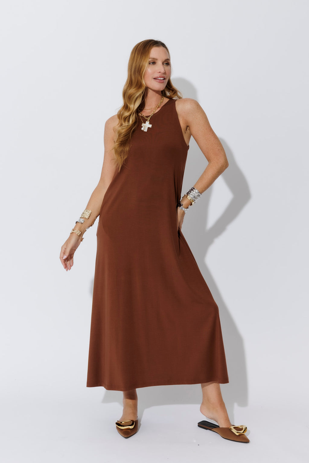 Brown Tencel Maxi Dress
