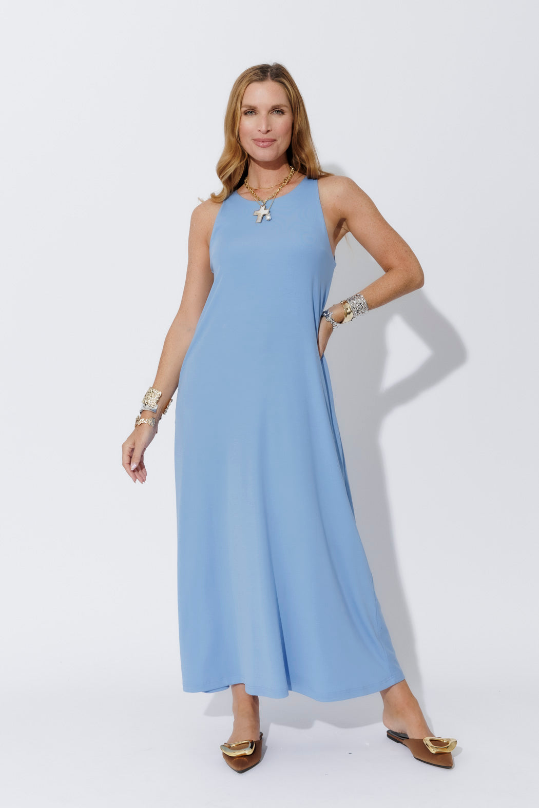 Cornflower Tencel Maxi Dress