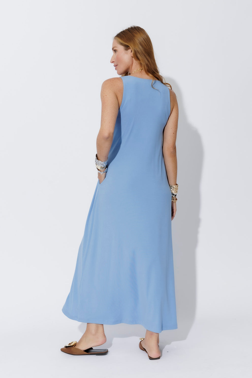 Cornflower Tencel Maxi Dress