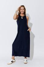 Navy Tencel Maxi Dress