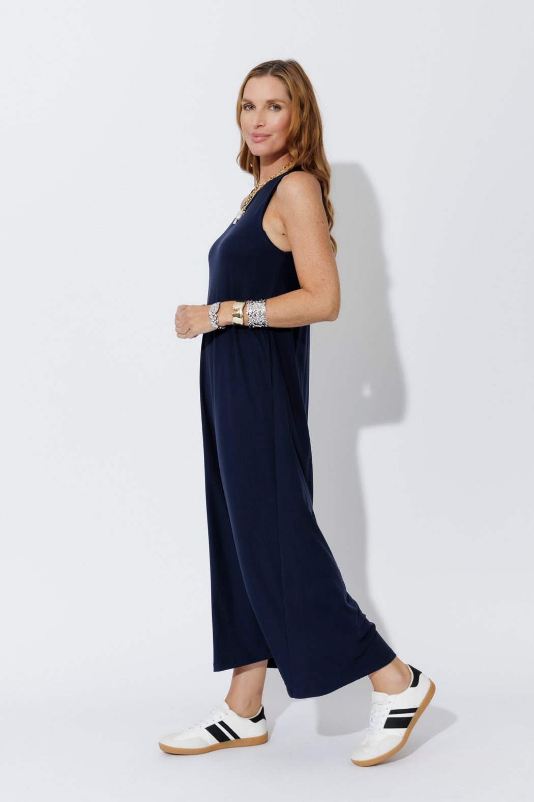 Navy Tencel Maxi Dress