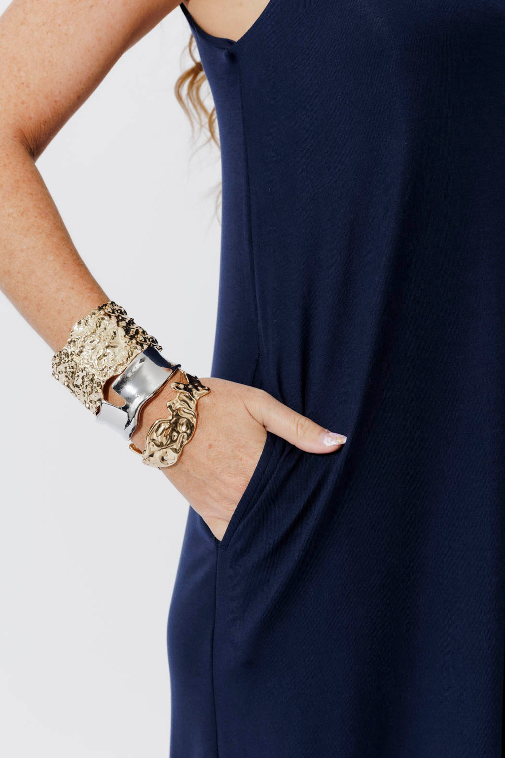 Navy Tencel Maxi Dress