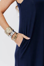 Navy Tencel Maxi Dress