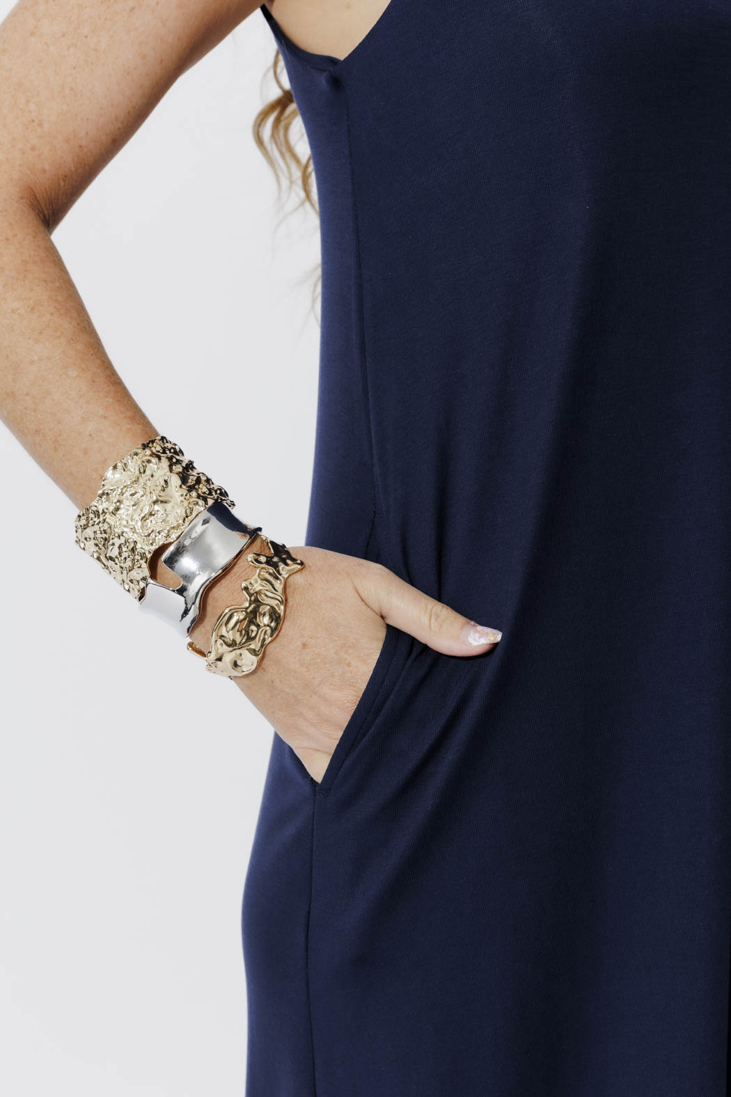 Navy Tencel Maxi Dress