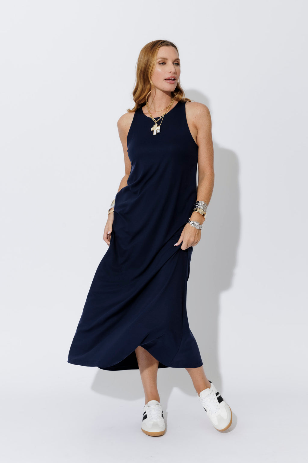 Navy Tencel Maxi Dress