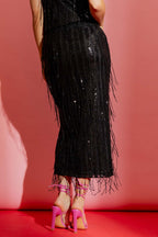 Sequin Tassle Skirt