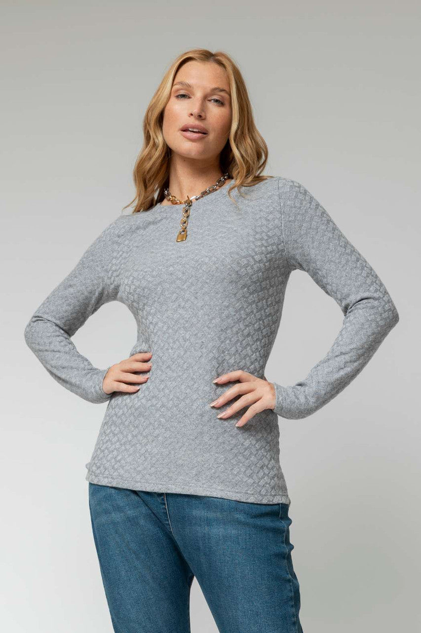 Grey Sparkle Crew Top