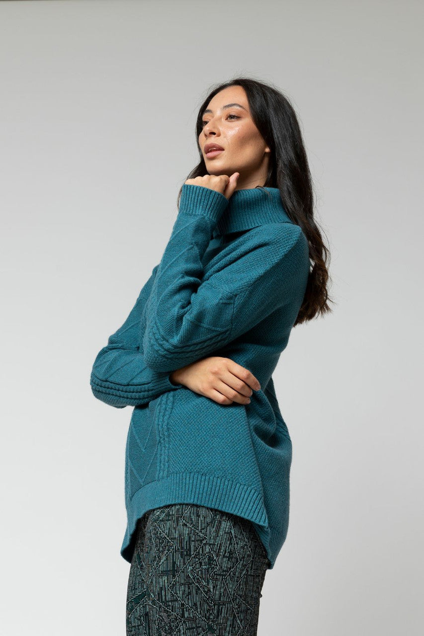 Petrol Roll Neck Jumper