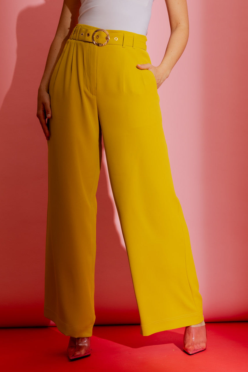 Charteuse Euro Cleo Pant Chartreuse