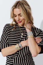 Gold Wide Textured Cuff