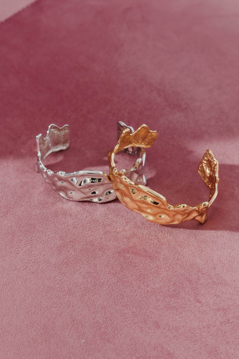 Silver Thin Textured Cuff