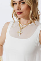 White Chiffon A-Line Dress