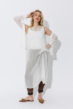 White Chiffon A-Line Dress