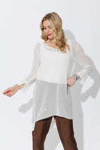 White Chiffon V-Neck Tunic