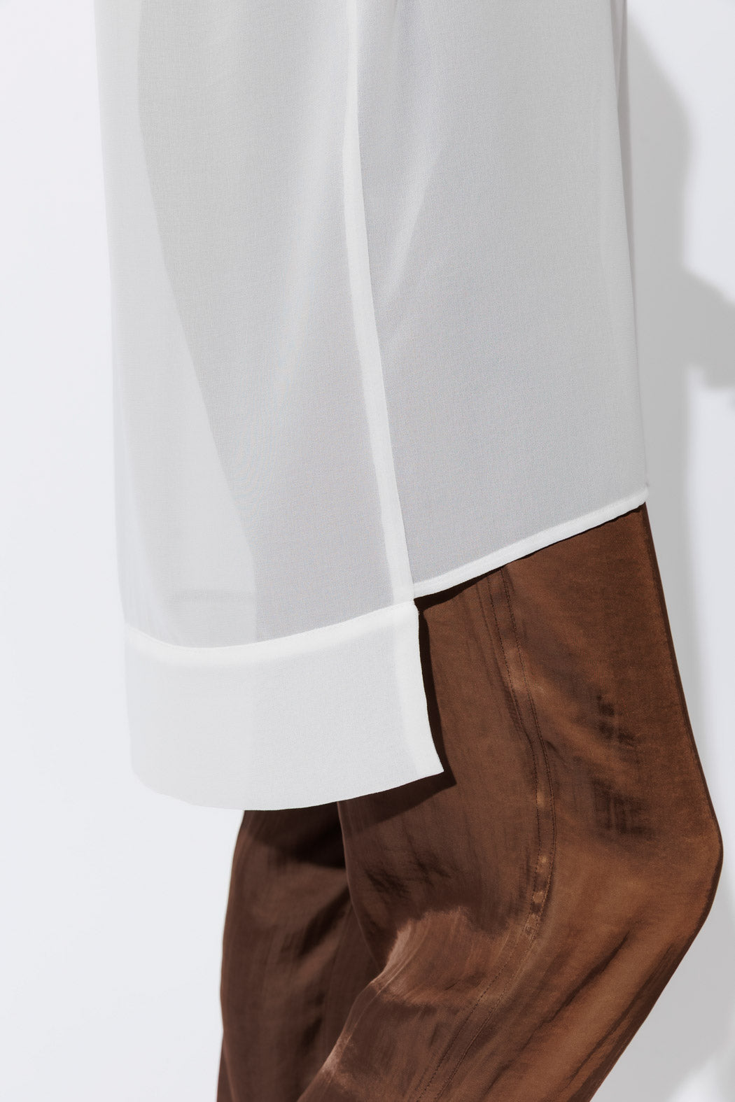 White Chiffon V-Neck Tunic