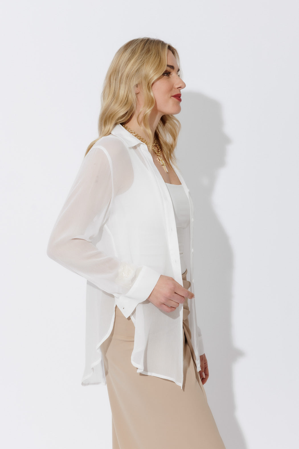 White Chiffon Charlie Shirt