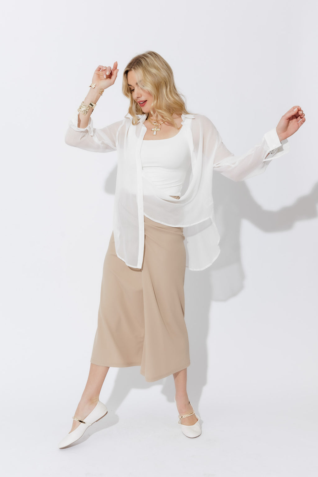 White Chiffon Charlie Shirt