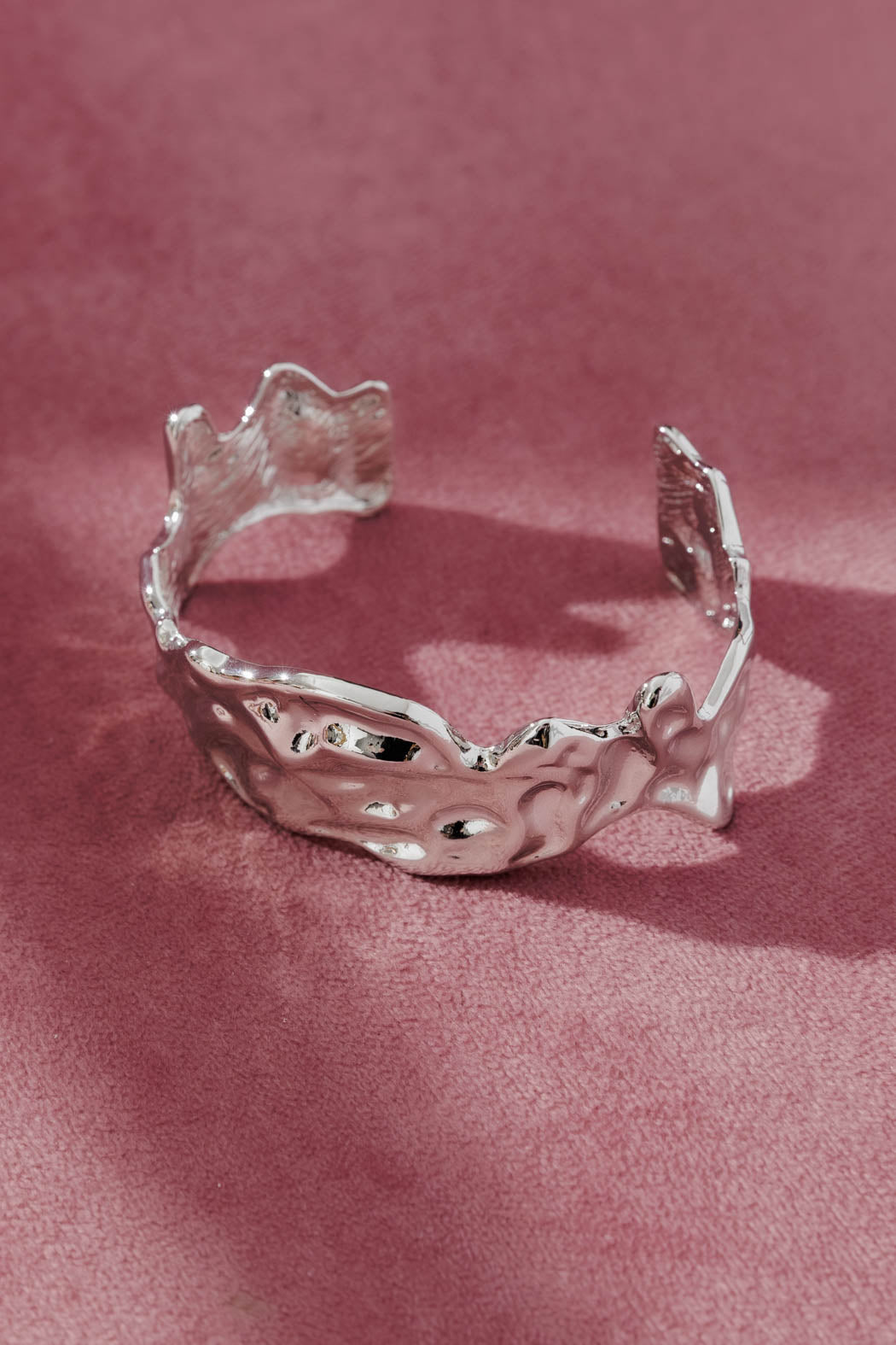 Silver Thin Textured Cuff