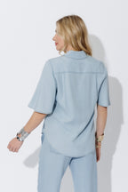 Light Denim Tencel Fluted Blogger Shirt