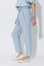 Light Denim Tencel Paperbag Pant