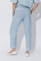 Light Denim Tencel Paperbag Pant