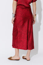 Red Belted Bias Skirt