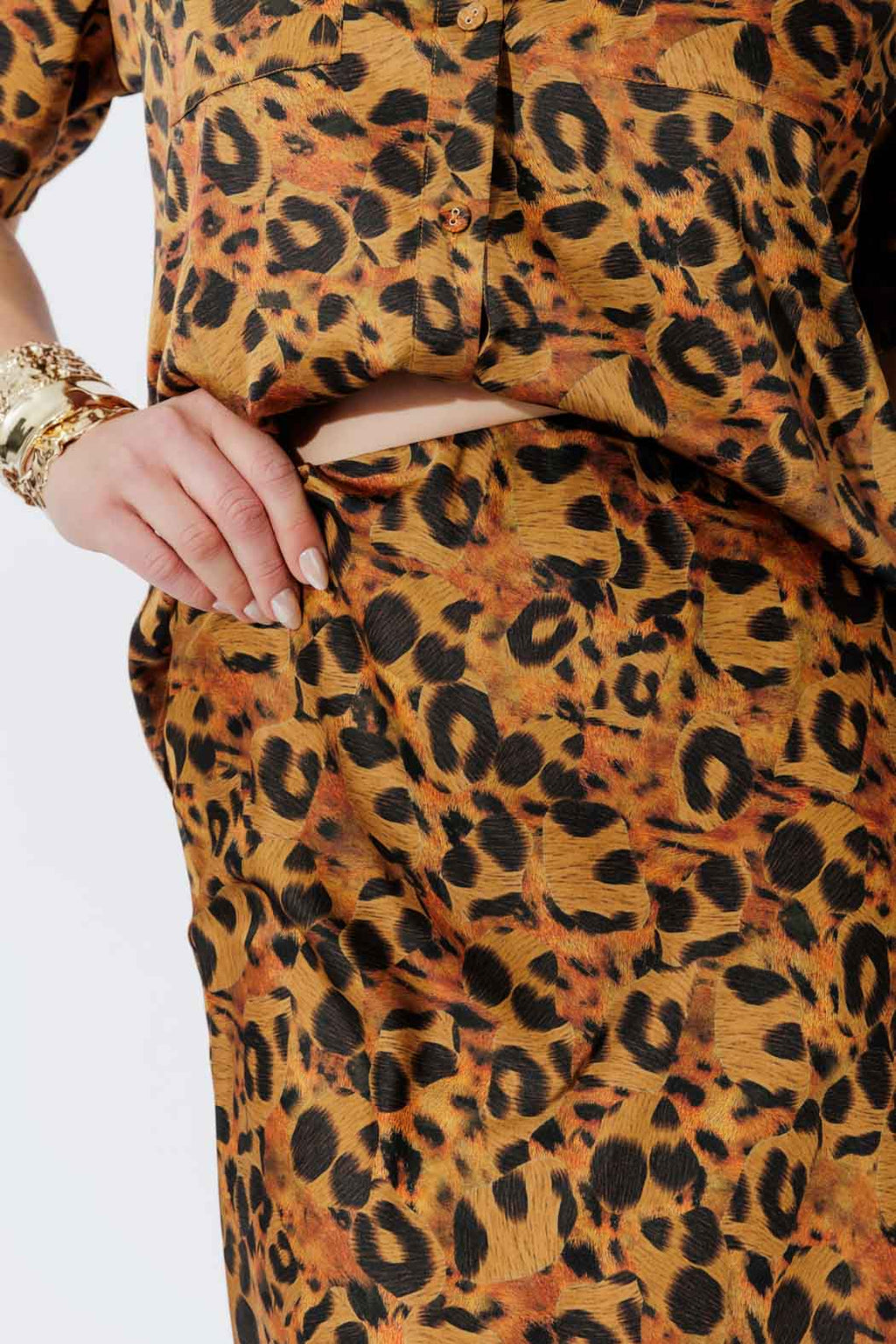 Animal Silky Bias Skirt