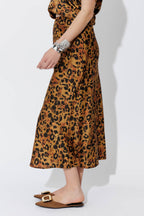 Animal Silky Bias Skirt