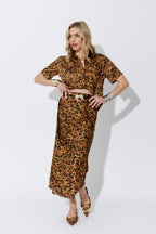 Animal Silky Bias Skirt