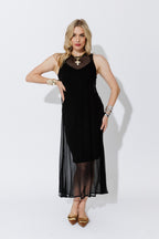 Black Viscose A-Line Dress