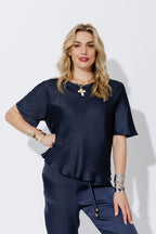 Navy Glow Bias T-Shirt