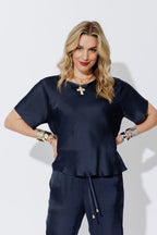 Navy Glow Bias T-Shirt