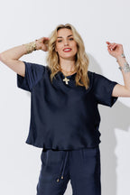 Navy Glow Bias T-Shirt