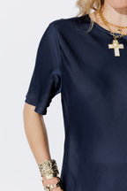 Navy Glow Bias T-Shirt