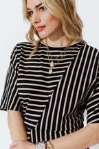 Black/Beige Stripe Knit Dress