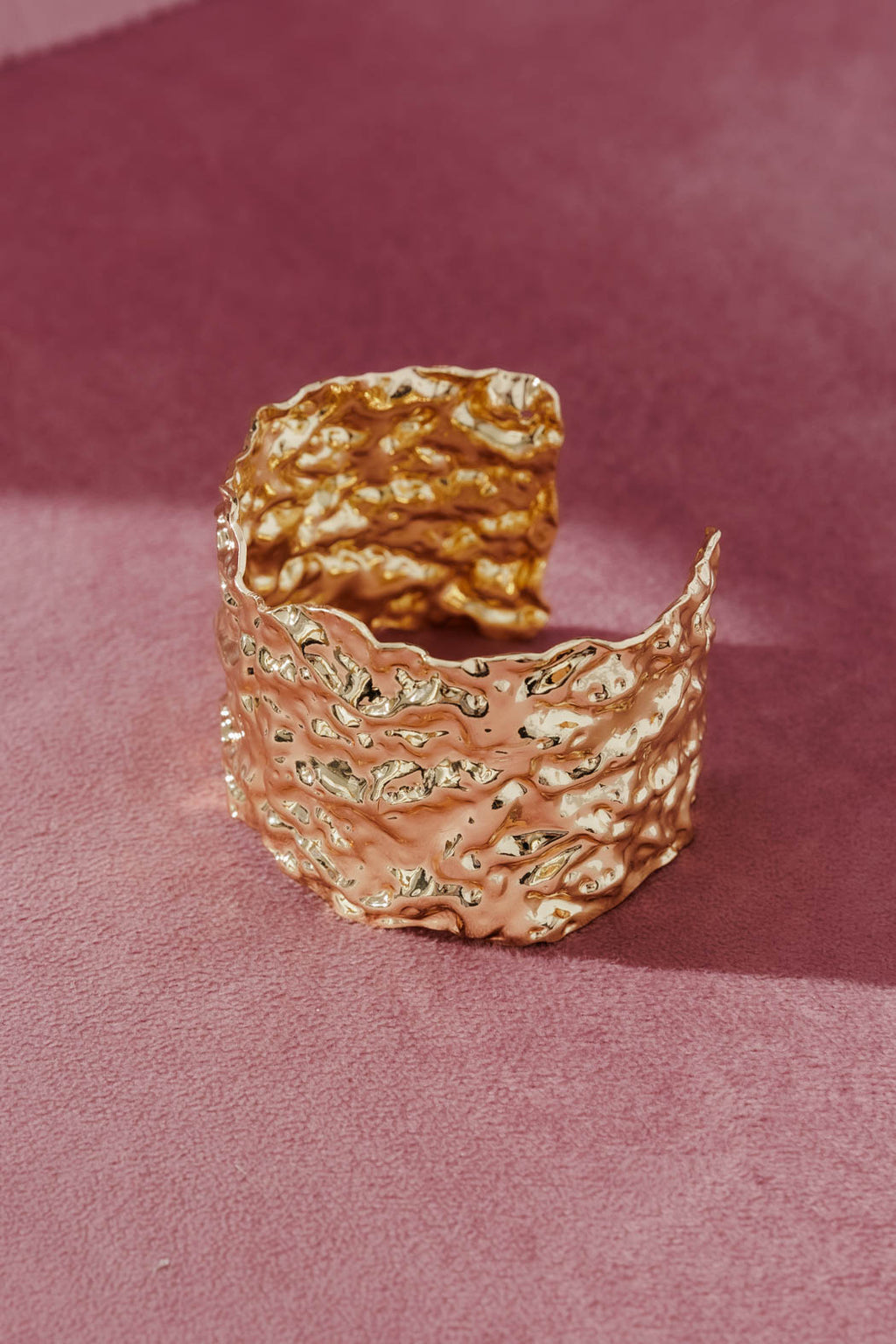 Gold Wide Textured Cuff