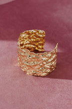 Gold Wide Textured Cuff