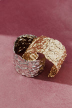 Silver Wide Textured Cuff