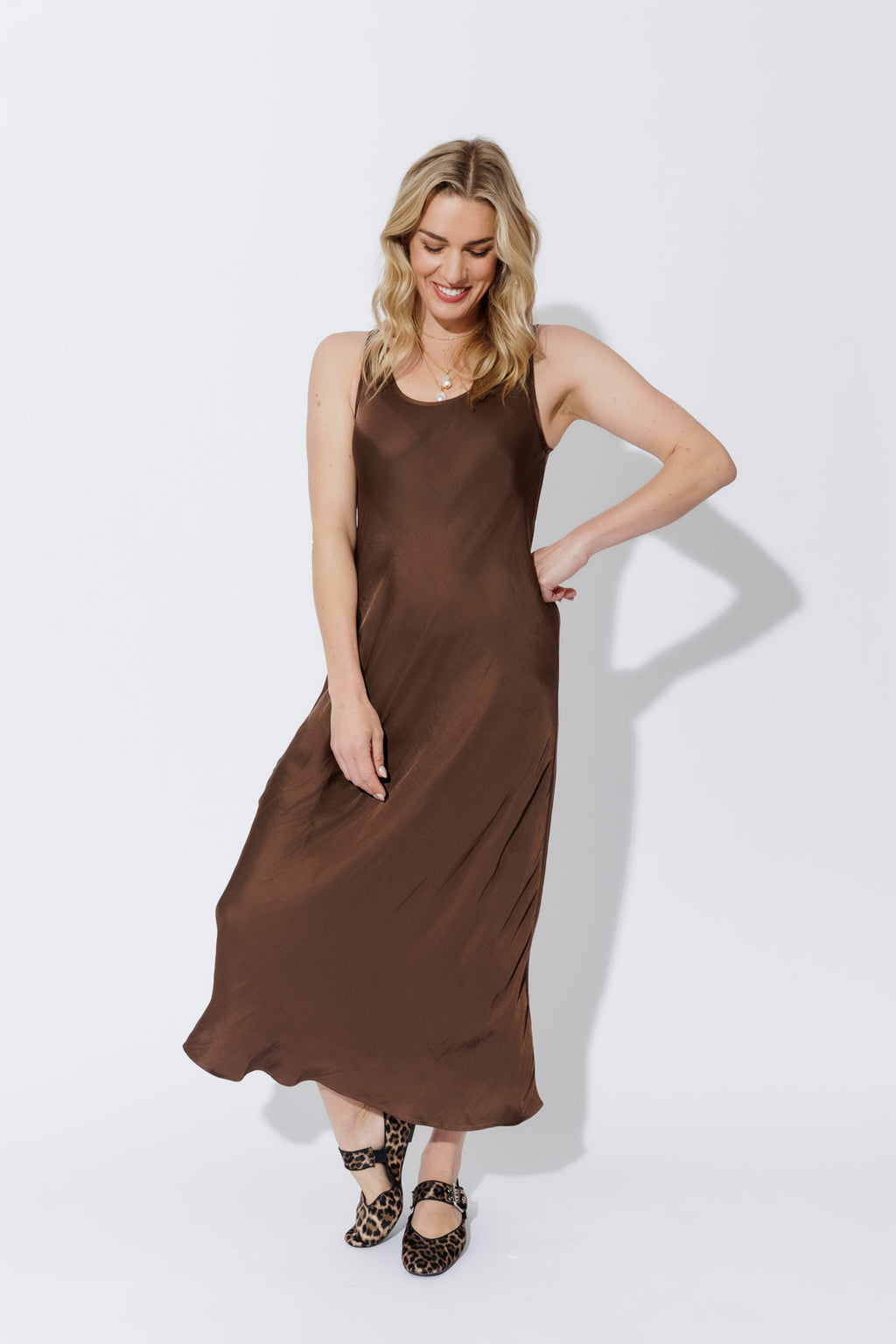 Chocolate Glow Bias Dress