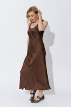Chocolate Glow Bias Dress