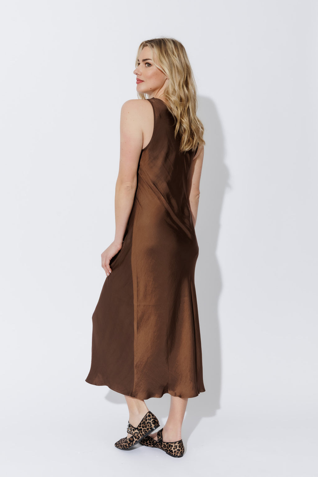 Chocolate Glow Bias Dress
