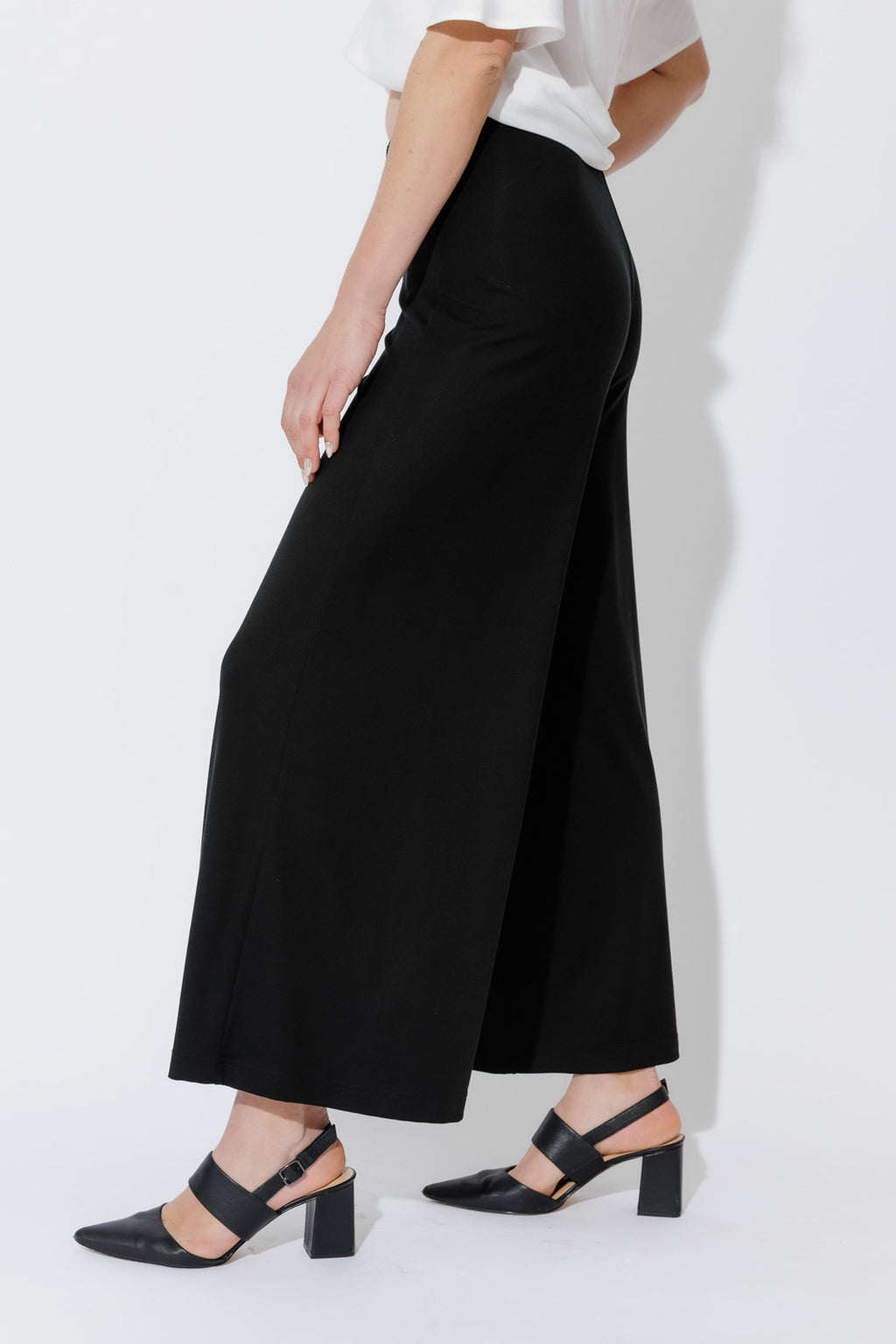 Black Tencel Wide Leg Pant