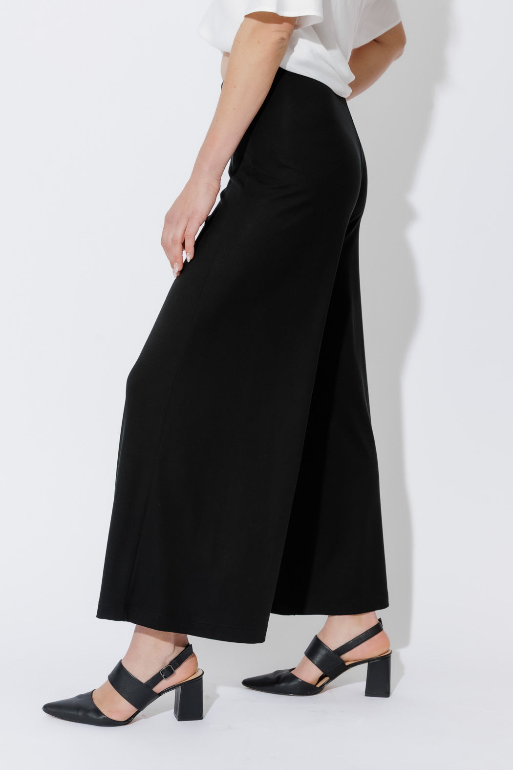 Black Tencel Wide Leg Pant