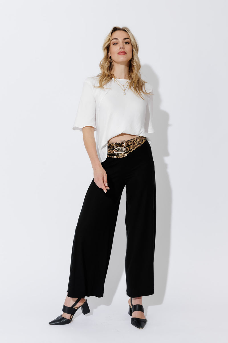 Black Tencel Wide Leg Pant