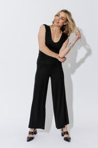 Black Tencel Wide Leg Pant