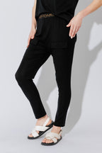 Black Tencel Pull On Cargo Pant